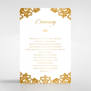 Golden Baroque Pocket with Foil order of service card