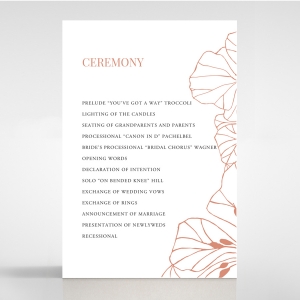 Grand Flora wedding stationery order of service ceremony card