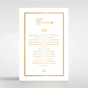 Ivory Doily Elegance with Foil order of service wedding card