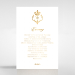 Ivory Victorian Gates with Foil order of service invite card design