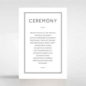 Luxe Paper Elegance wedding order of service ceremony card