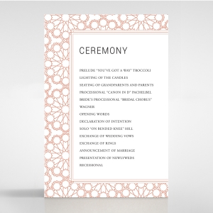 Marrakech order of service invitation card design