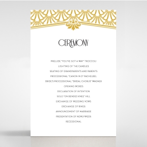 Modern Deco wedding stationery order of service ceremony card design