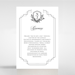 Paper Regal Enchantment wedding order of service ceremony invite card