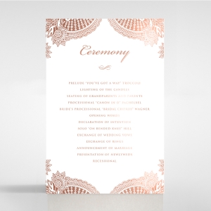 Regal Charm Letterpress with foil order of service stationery card design