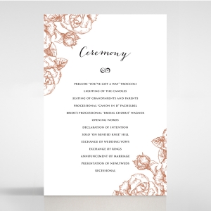 Rose Garden order of service ceremony card design