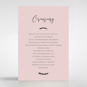 Sweet Romance order of service invitation card