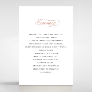 Timeless Romance wedding order of service card