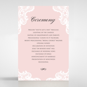 White Lace Drop order of service wedding invite card