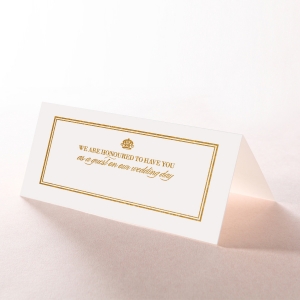 Gold Foil Baroque Gates wedding reception place card stationery item