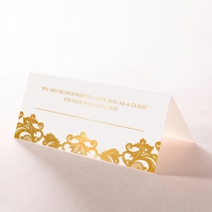 Golden Baroque Pocket with Foil reception place card stationery