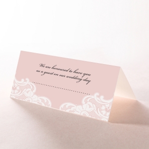 White Lace Drop wedding venue place card stationery