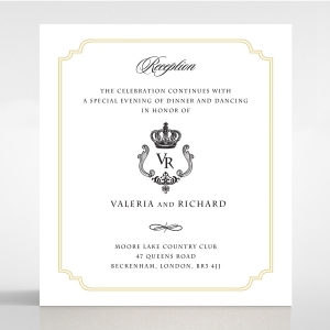 Black Victorian Gates reception enclosure invite card