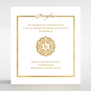 Blooming Charm with Foil reception wedding card design