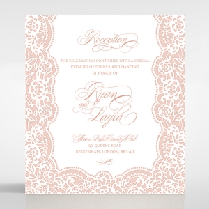 Floral Lace with Foil reception wedding invite card design
