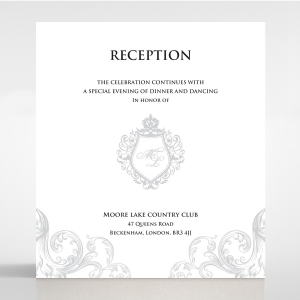 Regally Romantic reception invitation card design