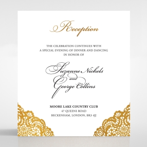 Vintage Prestige with Foil reception wedding card