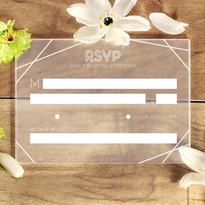 Acrylic Art Deco wedding rsvp card