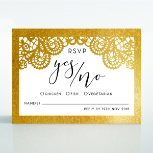 Breathtaking Baroque Foil Laser Cut rsvp invite