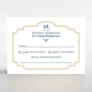 Noble Blue Gates wedding rsvp card