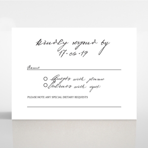 Pure Charm rsvp wedding card