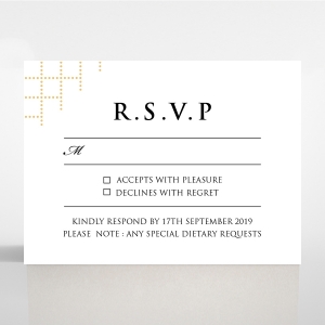 Quilted Letterpress Elegance wedding rsvp card