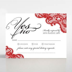 Red Lace Drop rsvp card design