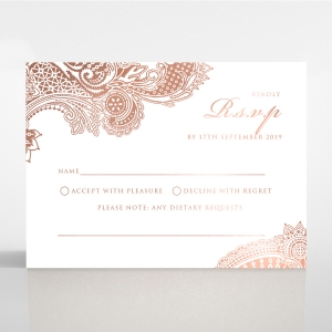 Regal Charm Letterpress with foil rsvp invitation