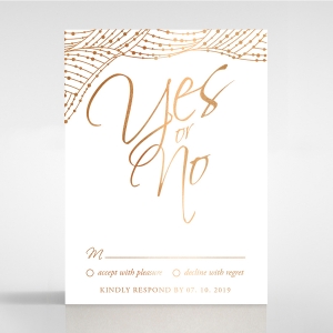 Woven Love Letterpress with foil rsvp invite