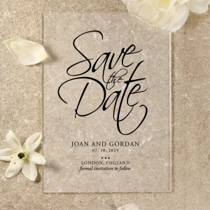 Acrylic Diamond Drapery save the date stationery card