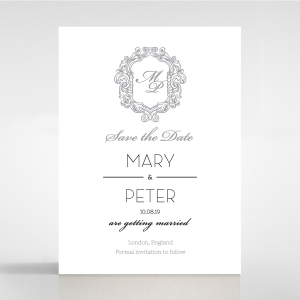 Aristocrat save the date invitation stationery card design