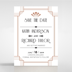 Art Deco Allure wedding save the date card design