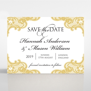 Black Lace Drop wedding stationery save the date card item