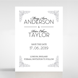 Black on Black Victorian Luxe wedding save the date card design