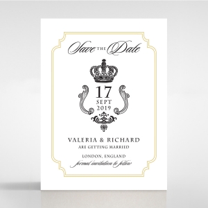 Black Victorian Gates wedding save the date stationery card design