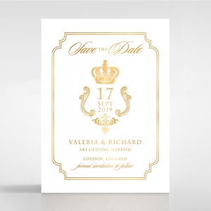 Black Victorian Gates with Foil wedding save the date stationery card item