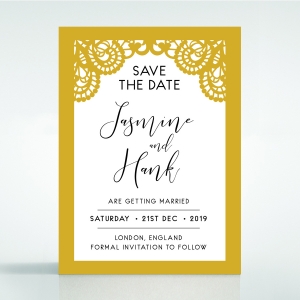 Breathtaking Baroque Foil Laser Cut save the date stationery card