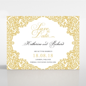 Charming Lace Frame save the date wedding card