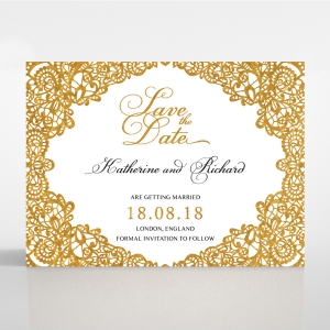 Charming Lace Frame with Foil wedding stationery save the date card item