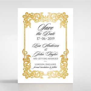 Divine Damask with Foil wedding save the date card design