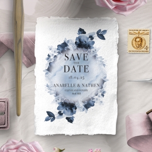 Dusty Watercolour wedding stationery save the date card item