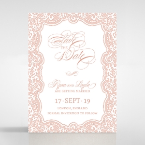 Floral Lace with Foil wedding save the date card