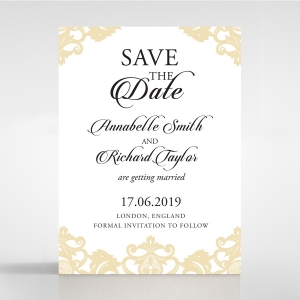 Golden Baroque Pocket save the date stationery card design