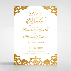 Golden Baroque Pocket with Foil save the date stationery card item