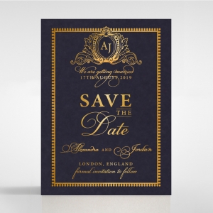 Lux Royal Lace with Foil save the date invitation card