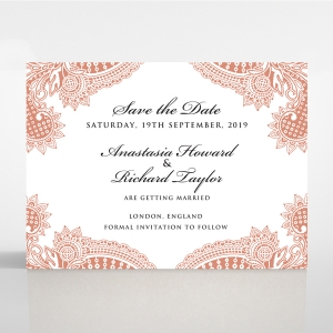 Paisley Grandeur wedding stationery save the date card design