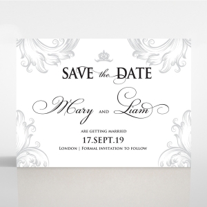 Regally Romantic save the date invitation stationery card design