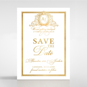 Royal Lace with Foil save the date wedding stationery card design