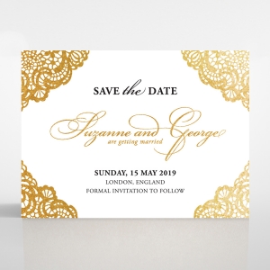 Vintage Prestige with Foil save the date stationery card