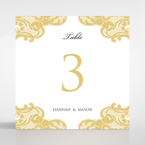 Black Lace Drop wedding table number card